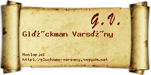 Glückman Varsány névjegykártya